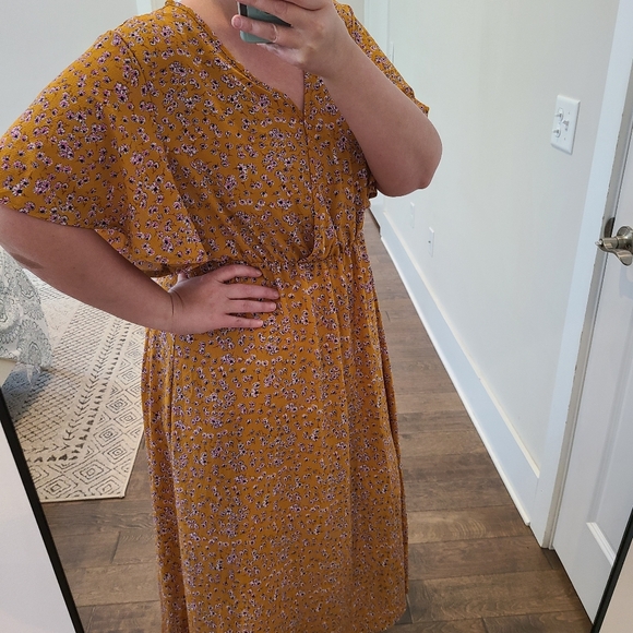 Shein Floral Mustard Maxi Dress - Picture 2 of 7